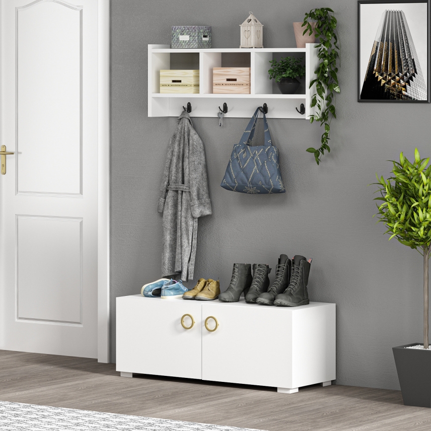 Seinäripustin STAR 35x76 cm valkoinen