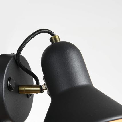 Seinäspotti ASTAMA 1xE27/40W/230V musta/messinki