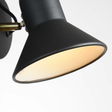 Seinäspotti ASTAMA 1xE27/40W/230V musta/messinki