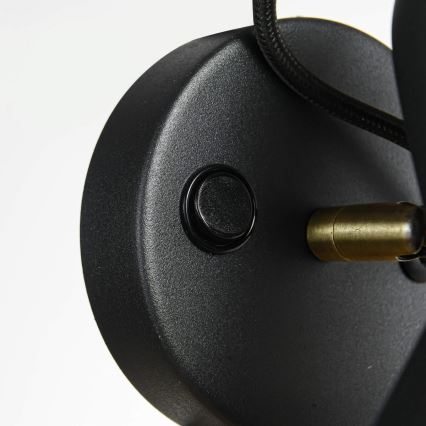 Seinäspotti ASTAMA 1xE27/40W/230V musta/messinki