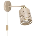 Seinäspotti ELEN 1xE27/35W/230V kytkimellä beige/kultainen