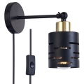 Seinäspotti ELEN kytkimellä 1xE27/35W/230V musta/kultainen