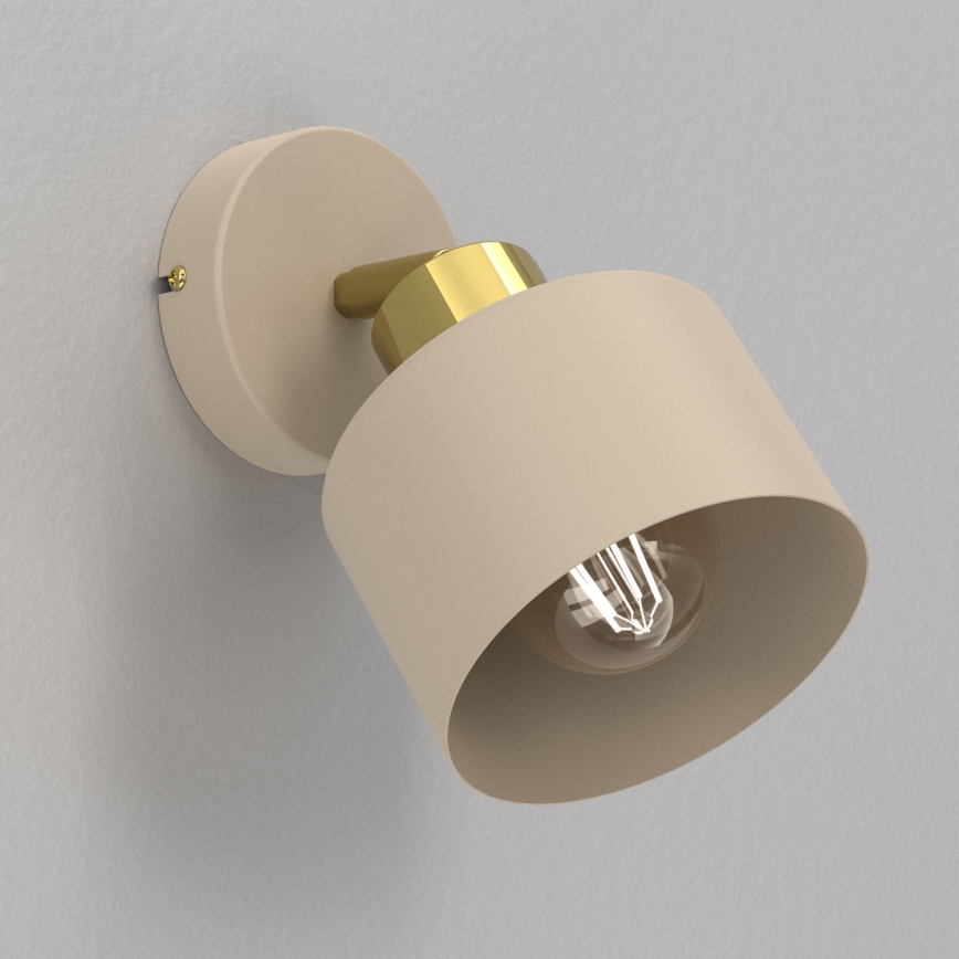Seinäspotti PARKLA 1xE27/15W/230V beige/kultainen