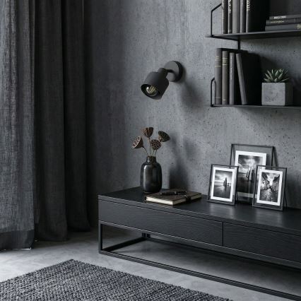 Seinäspotti PARKLA 1xE27/15W/230V musta