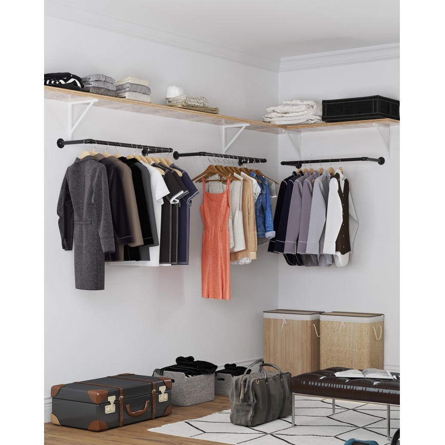 Seinäteline henkareille LINEA, musta