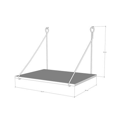 Seinätyöpöytä TUNA 50x70 cm ruskea/musta