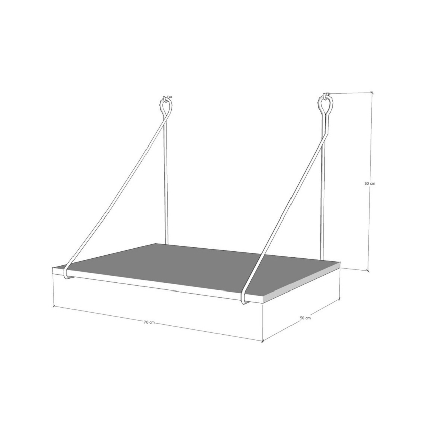 Seinätyöpöytä TUNA 50x70 cm ruskea/musta