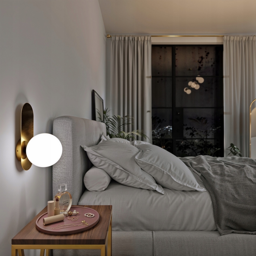 Seinävalaisin 1xE27/40W/230V kulta/valkoinen