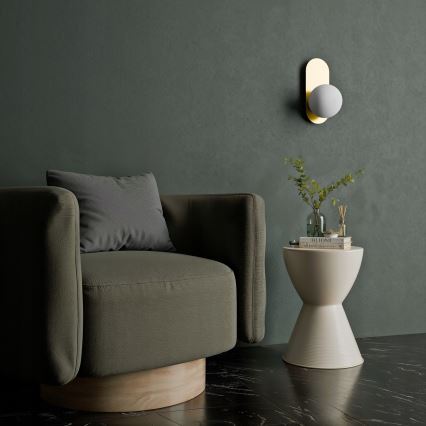 Seinävalaisin 1xE27/40W/230V kulta/valkoinen