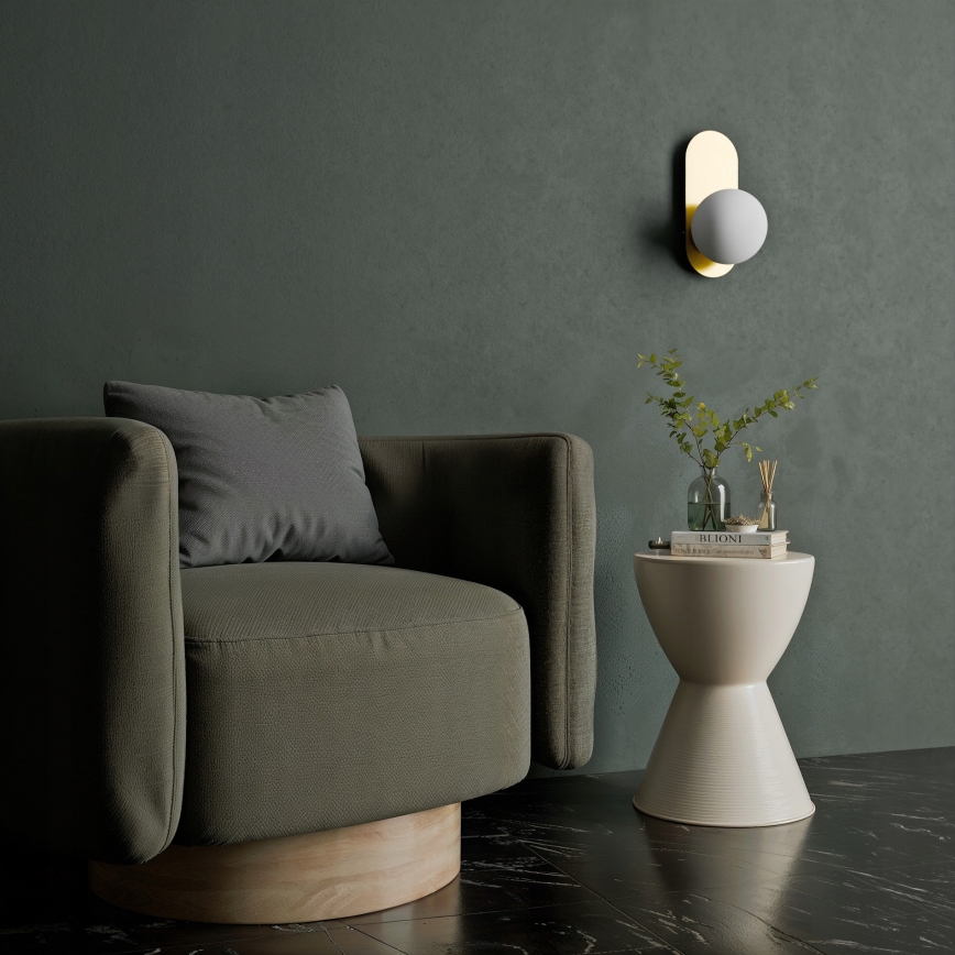 Seinävalaisin 1xE27/40W/230V kulta/valkoinen