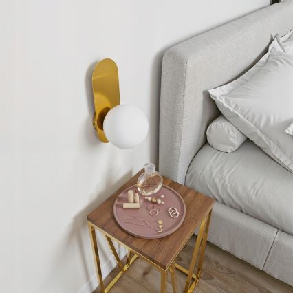 Seinävalaisin 1xE27/40W/230V kulta/valkoinen