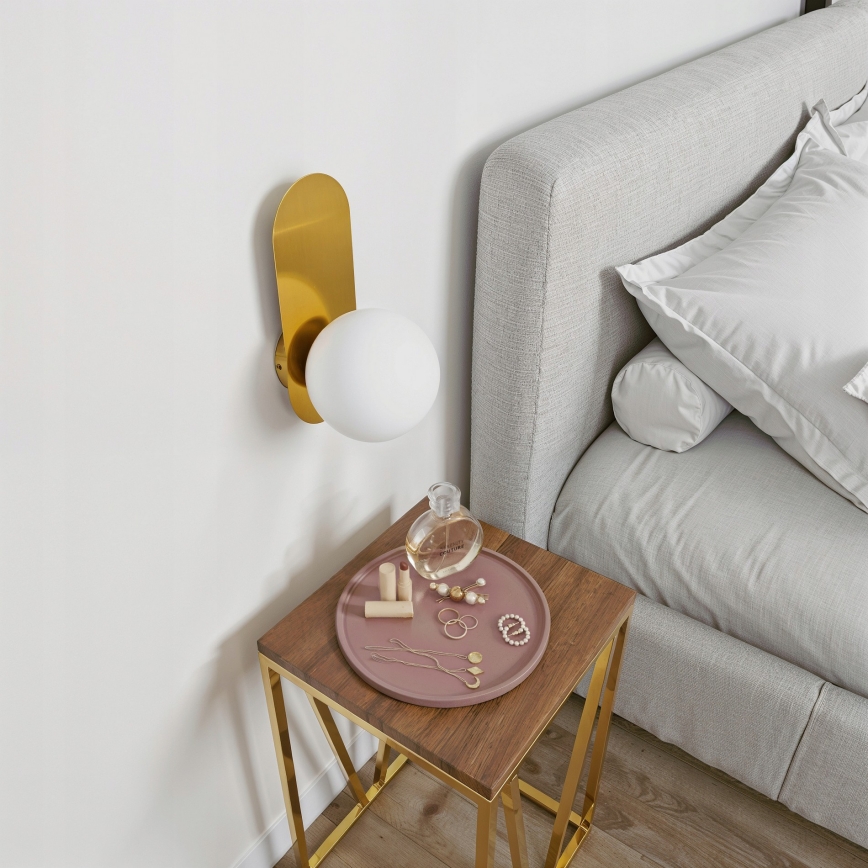 Seinävalaisin 1xE27/40W/230V kulta/valkoinen