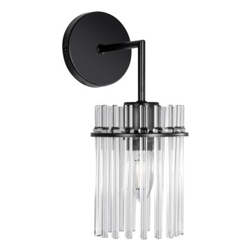 Seinävalaisin 1xE27/60W/230V musta/läpinäkyvä