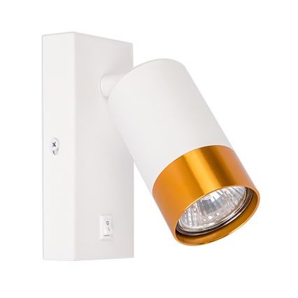 Seinävalaisin 1xGU10/35W/230V valkoinen/kulta