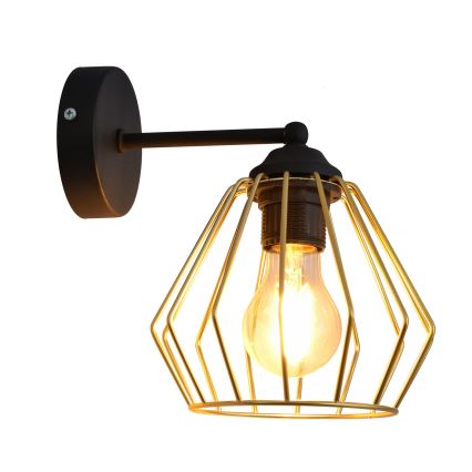 Seinävalaisin AGAT 1xE27/15W/230V kultainen/musta