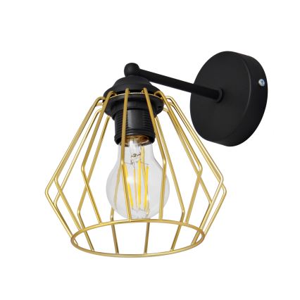 Seinävalaisin AGAT 1xE27/15W/230V kultainen/musta