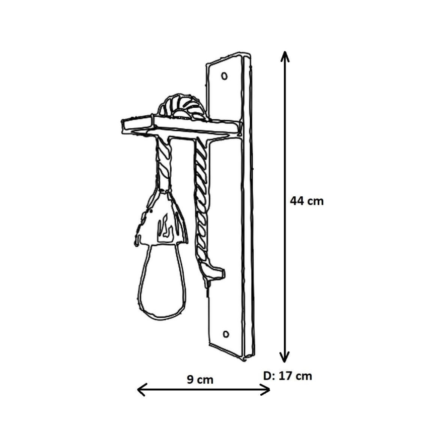 Seinävalaisin AHSAP 1xE27/40W/230V mänty pähkinä