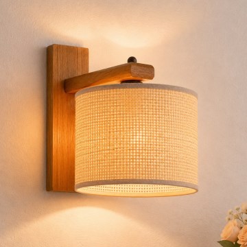 Seinävalaisin AIDA 1xE27/15W/230V tammi/raffia