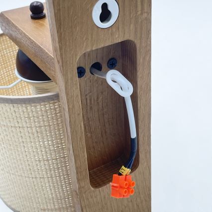 Seinävalaisin AIDA 1xE27/15W/230V tammi/raffia