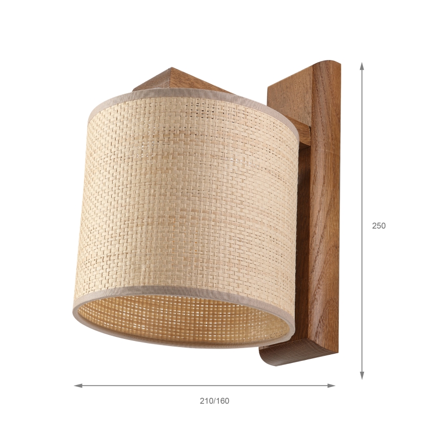 Seinävalaisin AIDA 1xE27/15W/230V tammi/raffia