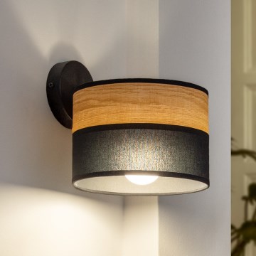 Seinävalaisin ALBA 1xE27/15W/230V musta/ruskea