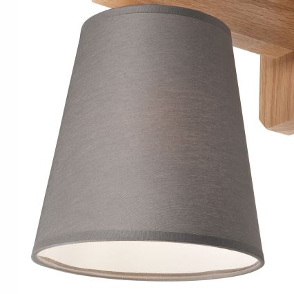 Seinävalaisin ANDREA 1xE27/60W/230V tammi/harmaa