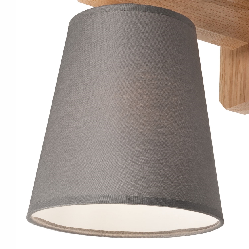 Seinävalaisin ANDREA 1xE27/60W/230V tammi/harmaa