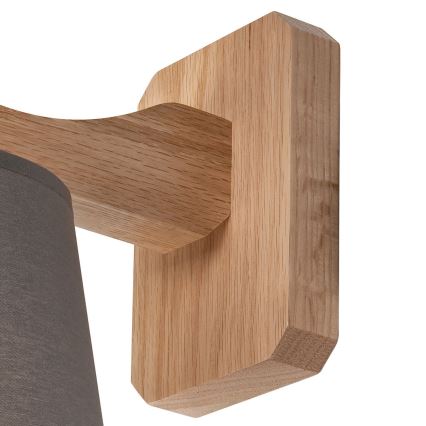 Seinävalaisin ANDREA 1xE27/60W/230V tammi/harmaa