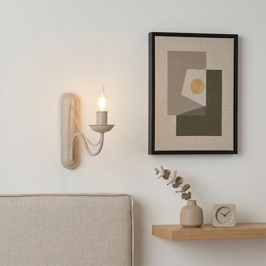 Seinävalaisin ANTON 1xE14/60W/230V beige