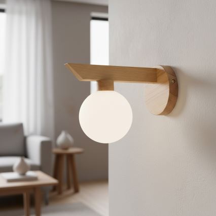 Seinävalaisin ANTONIO 1xG9/5W/230V tammi/valkoinen