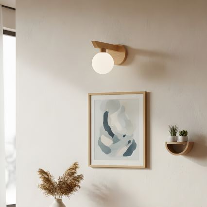 Seinävalaisin ANTONIO 1xG9/5W/230V tammi/valkoinen