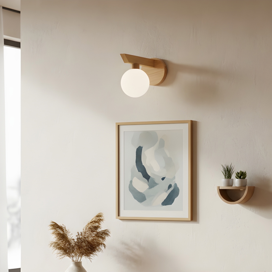 Seinävalaisin ANTONIO 1xG9/5W/230V tammi/valkoinen