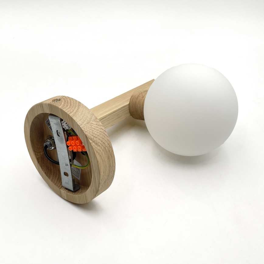 Seinävalaisin ANTONIO 1xG9/5W/230V tammi/valkoinen