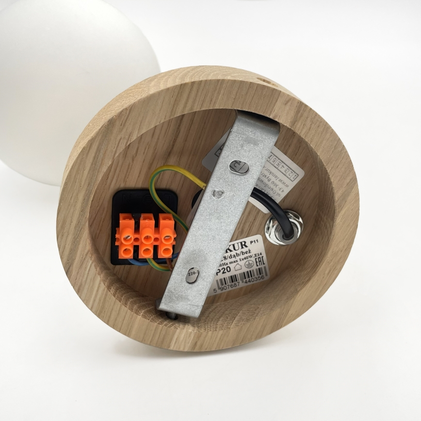 Seinävalaisin ANTONIO 1xG9/5W/230V tammi/valkoinen