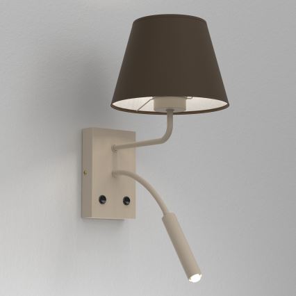 Seinävalaisin ARDEN 1xE27/15W/230V + 1xG9/8W beige/ruskea