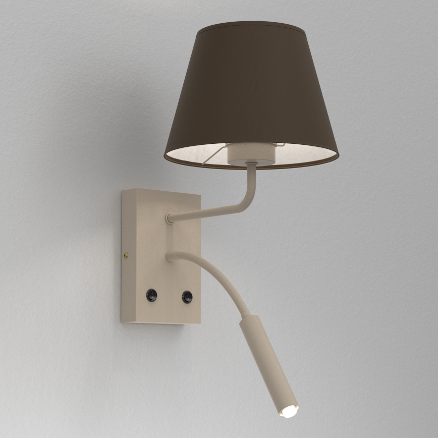 Seinävalaisin ARDEN 1xE27/15W/230V + 1xG9/8W beige/ruskea