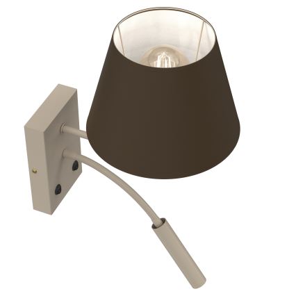 Seinävalaisin ARDEN 1xE27/15W/230V + 1xG9/8W beige/ruskea