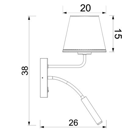 Seinävalaisin ARDEN 1xE27/15W/230V + 1xG9/8W beige/ruskea