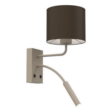 Seinävalaisin ARDEN 1xE27/15W/230V + 1xG9/8W beige/ruskea