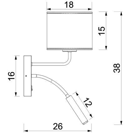 Seinävalaisin ARDEN 1xE27/15W/230V + 1xG9/8W beige/ruskea