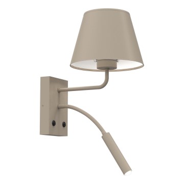 Seinävalaisin ARDEN 1xE27/15W/230V + 1xG9/8W beigen sävyinen