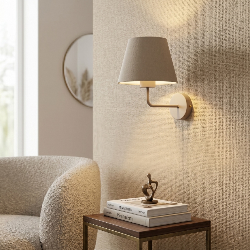 Seinävalaisin ARDEN 1xE27/15W/230V beige