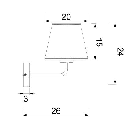 Seinävalaisin ARDEN 1xE27/15W/230V beige