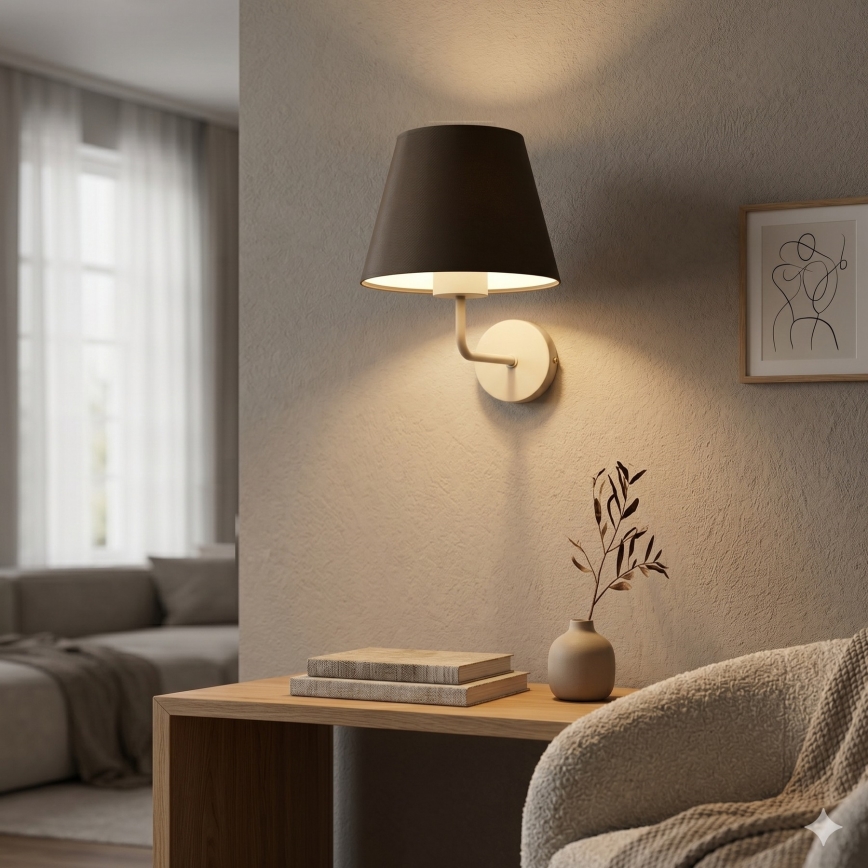 Seinävalaisin ARDEN 1xE27/15W/230V beige/ruskea