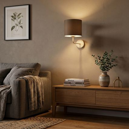 Seinävalaisin ARDEN 1xE27/15W/230V beige/ruskea