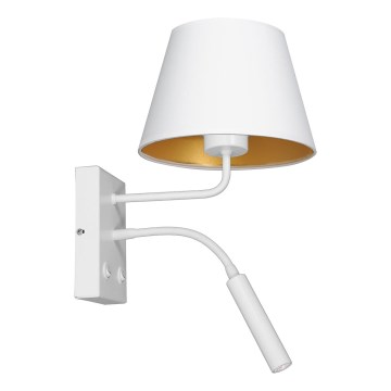 Seinävalaisin ARDEN 1xE27/60W+1xG9/8W/230V valkoinen/kulta