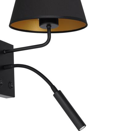 Seinälampun ARDEN 1xE27/60W/230V + 1xG9/8W musta/kulta