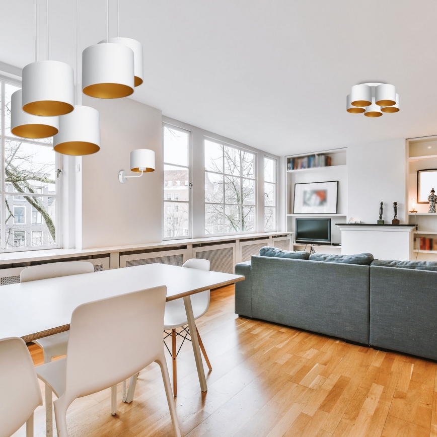 Seinävalaisin ARDEN 1xE27/60W/230V valkoinen/kulta