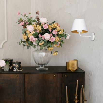 Seinävalaisin ARDEN 1xE27/60W/230V valkoinen/kulta