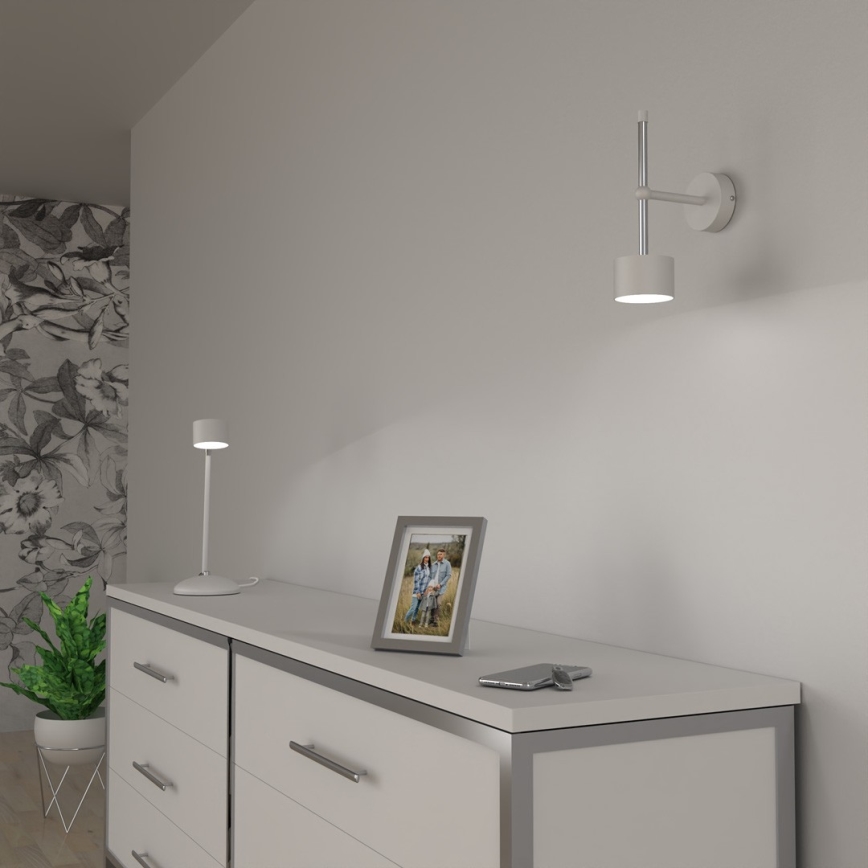 Seinävalaisin ARENA 1xGX53/11W/230V valkoinen/kiiltävä kromi